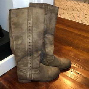 Taupe leather boots - Size 7